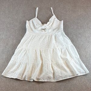 Lost + Wander White Eyelet Adjustable Straps Summer Mini Dress Size S NWOT